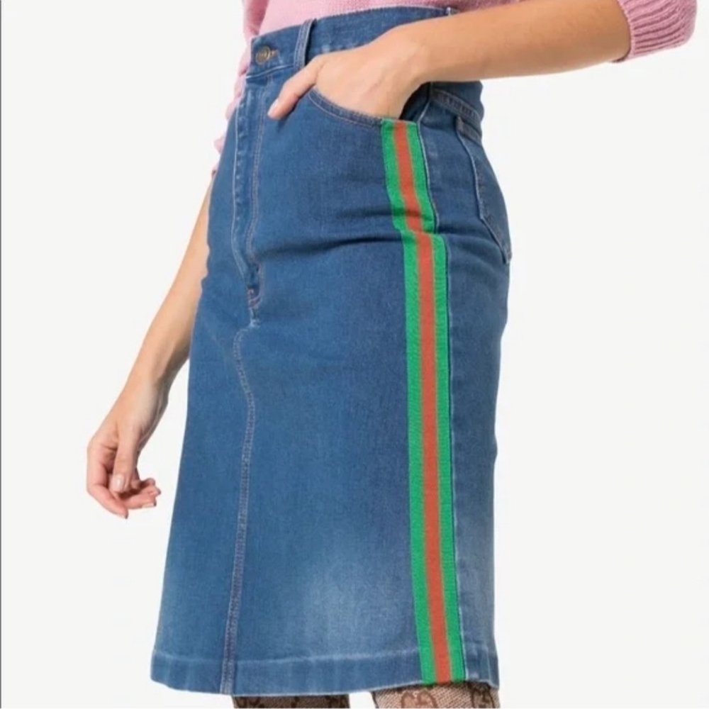 Gucci Classic Blue Denim Skirt
